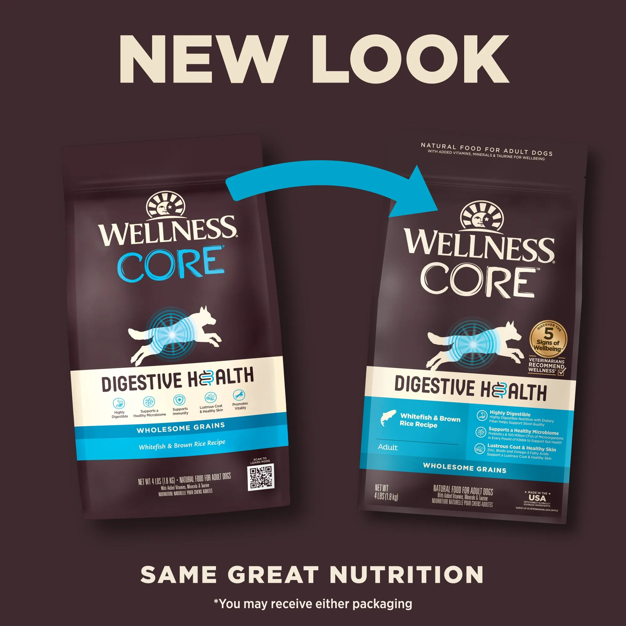 Wellness CORE Digestive Health Wholesome Grain Adult Dry Dog Food (Whitefish & Brown Rice Recipe)