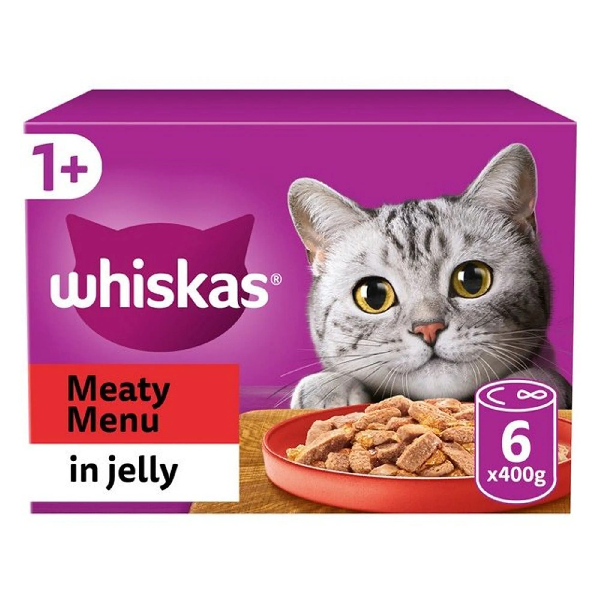 Whiskas 1  Meaty Menu Tins In Jelly 6x400g